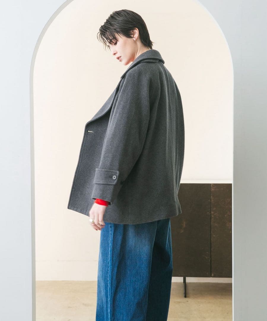 ★新品未使用タグ付き★UR DOORS＊スーパー100メルトンPコート