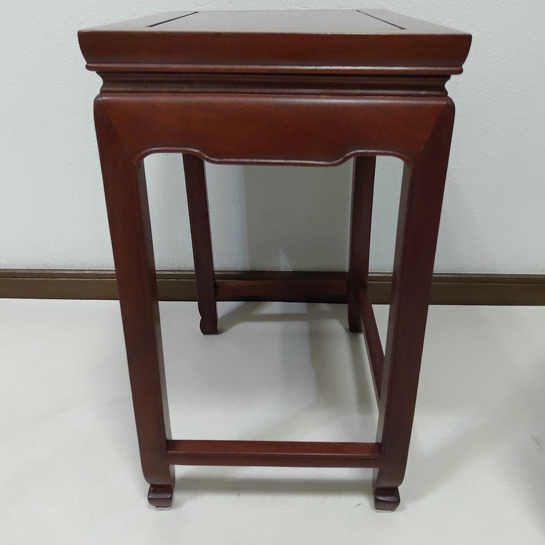 中国家具 唐木 ネストテーブル 2段 花梨 2連 天然木 送料無料