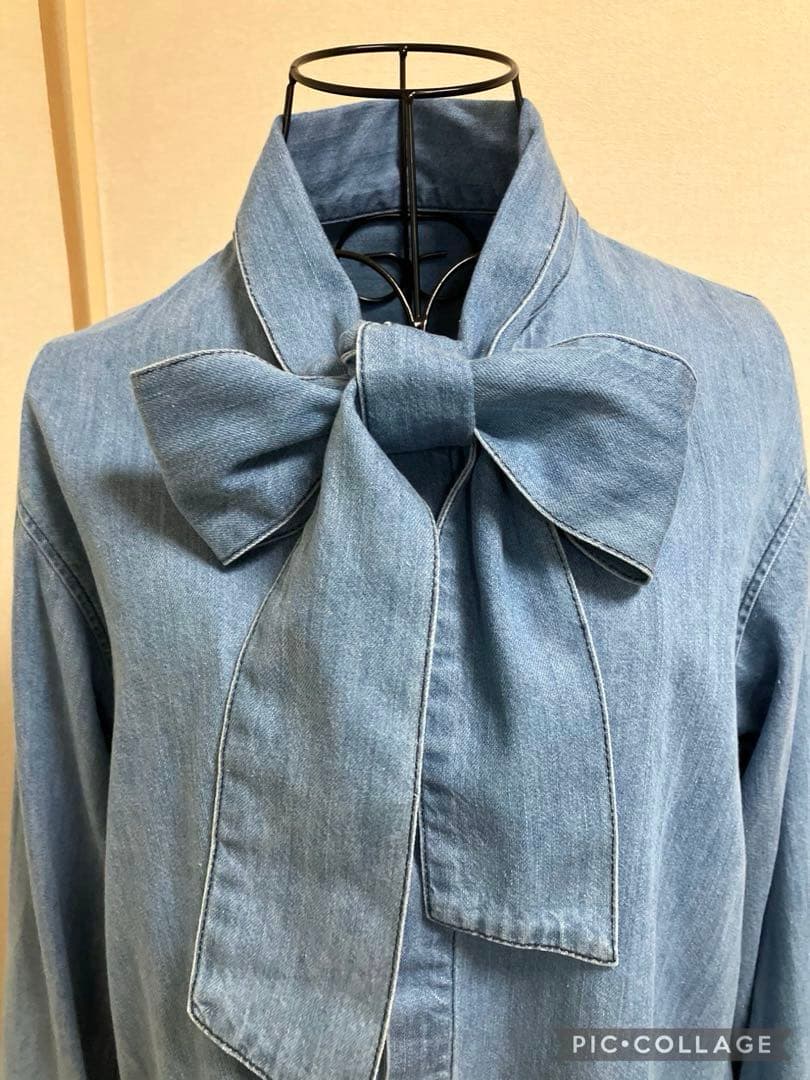 トゥモローランド マカフィー デニムリボン付き長袖シャツ