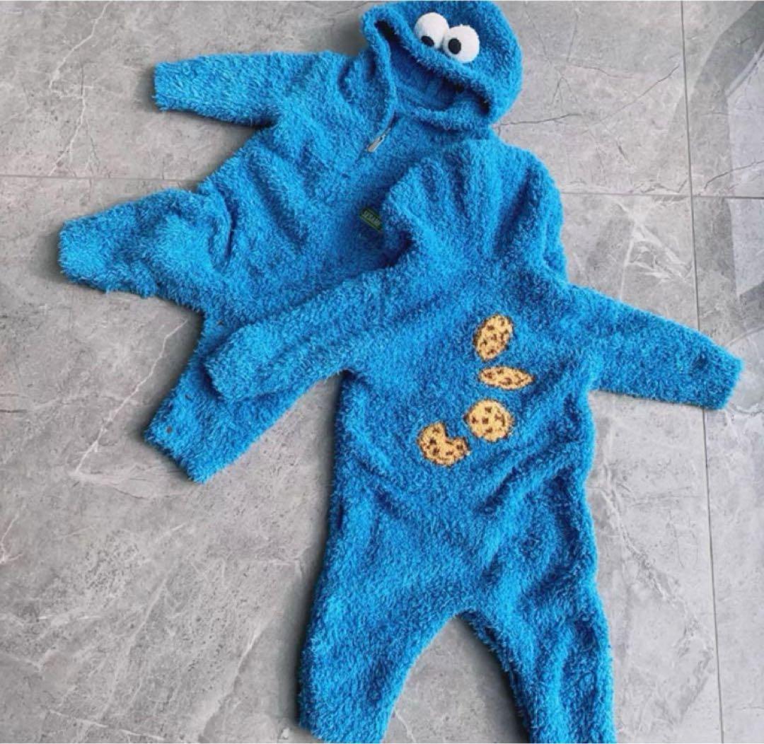 a【最終値下げ】ジェラートピケ クッキーモンスターロンパース 80サイズ