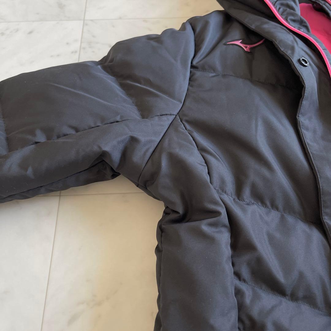 【新品タグ付】ミズノXL ベンチコート　リアルダウンコート　ブラック×ピンク