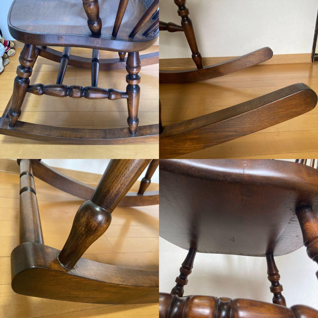 ロッキングチェア 木製 1脚ソファー オーク アンティークチェア　ハート