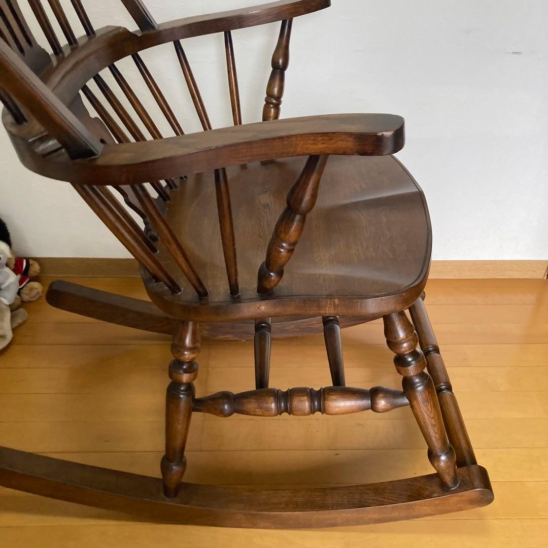 ロッキングチェア 木製 1脚ソファー オーク アンティークチェア　ハート