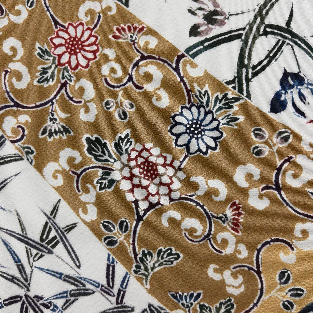 しゃれ訪問着(袷)　(地紙に花鳥 源氏香 花唐草 吉祥紋　ちりめん　ガード加工)