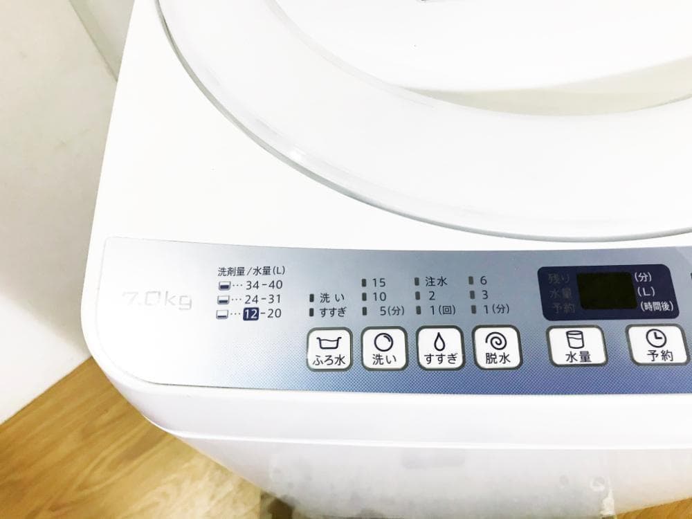 ★分解洗浄済！美品 中古★SHARP 7㎏ 洗濯機【ES-T711-W】FV43