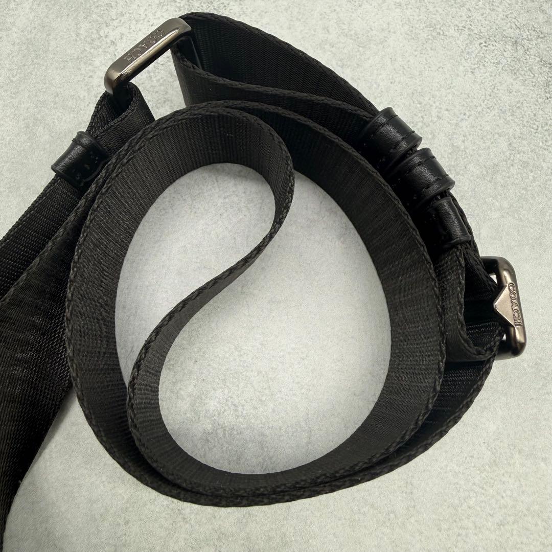 【良品】COACH コーチ ショルダーバッグ PVC クロスボディ ブラック