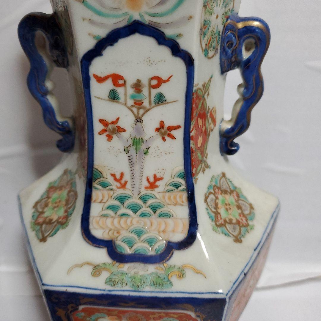 明治伊万里色絵掛け花生