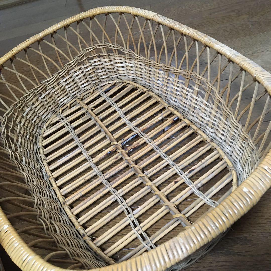 アンティーク脱衣籠　天然素材　二個セット　当時物　最終お値下げ