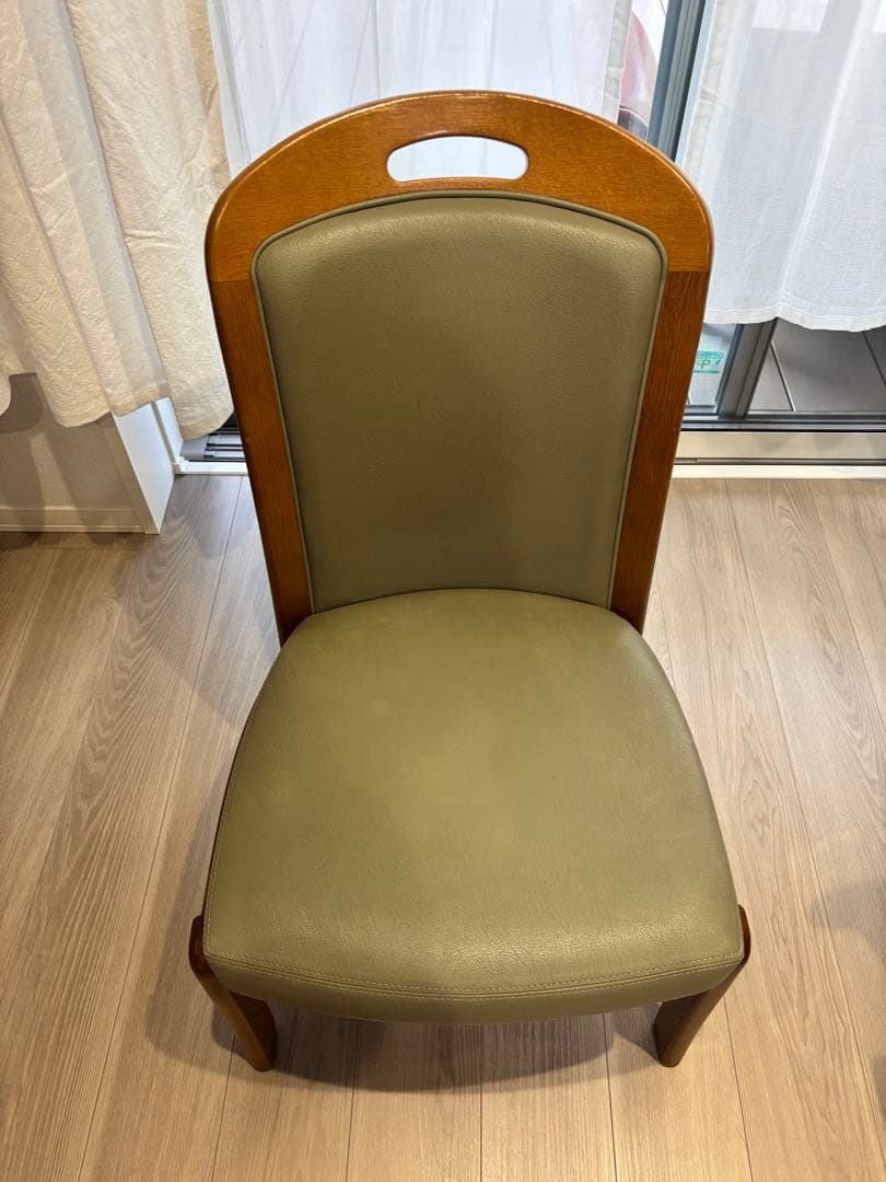 浜本工芸 ダイニングチェア 2800 ダークオーク レザー グレー