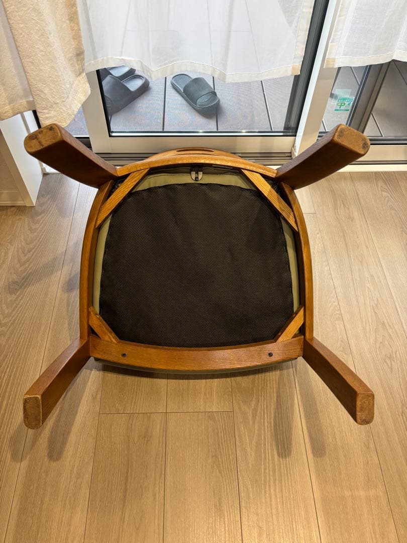 浜本工芸 ダイニングチェア 2800 ダークオーク レザー グレー