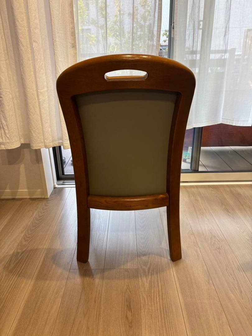 浜本工芸 ダイニングチェア 2800 ダークオーク レザー グレー