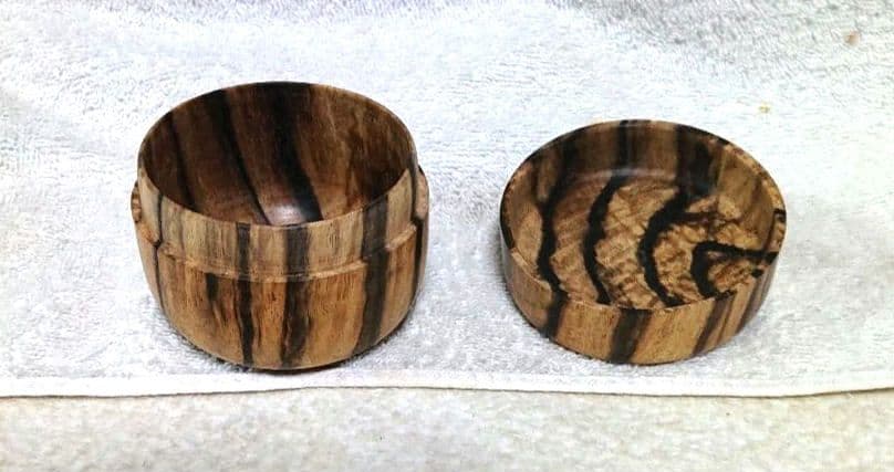 茶道具 黒柿木製円筒形 棗茶葉入れA480