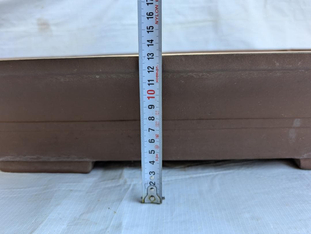 【周宝山】大型盆栽鉢 長方形 外寸59×45.5×高さ13cm ヒビあり