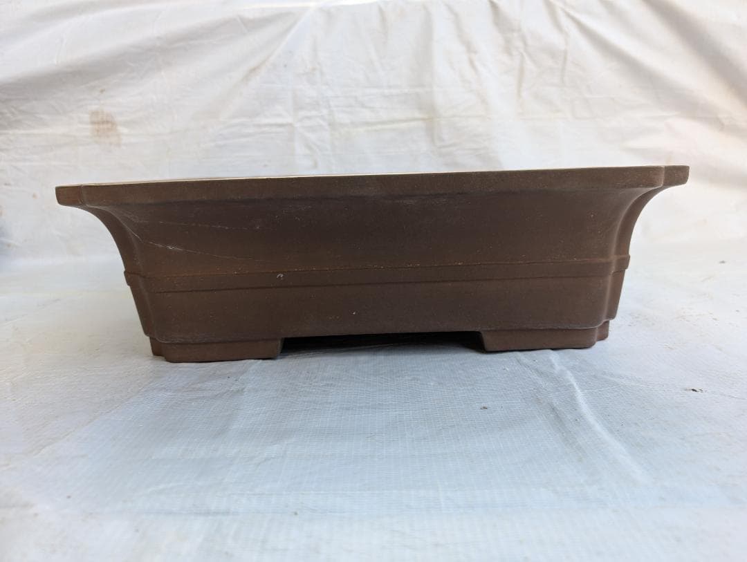 【周宝山】大型盆栽鉢 長方形 外寸59×45.5×高さ13cm ヒビあり