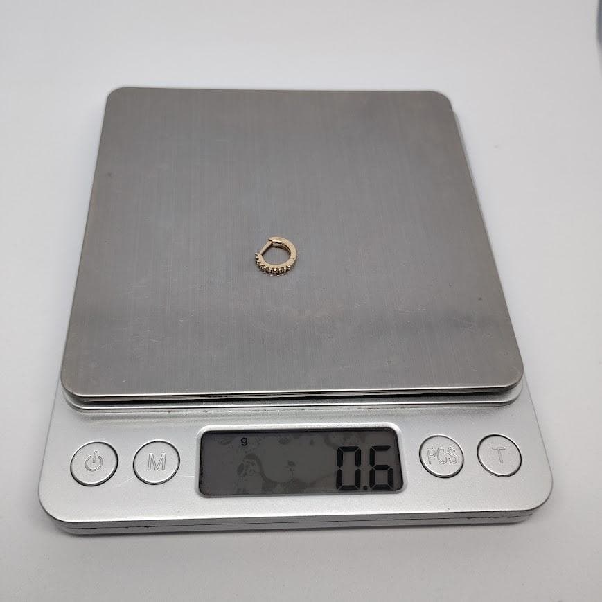 K18YG 18金 ダイヤ 0.04ct イエローゴールド フープ ピアス 片耳