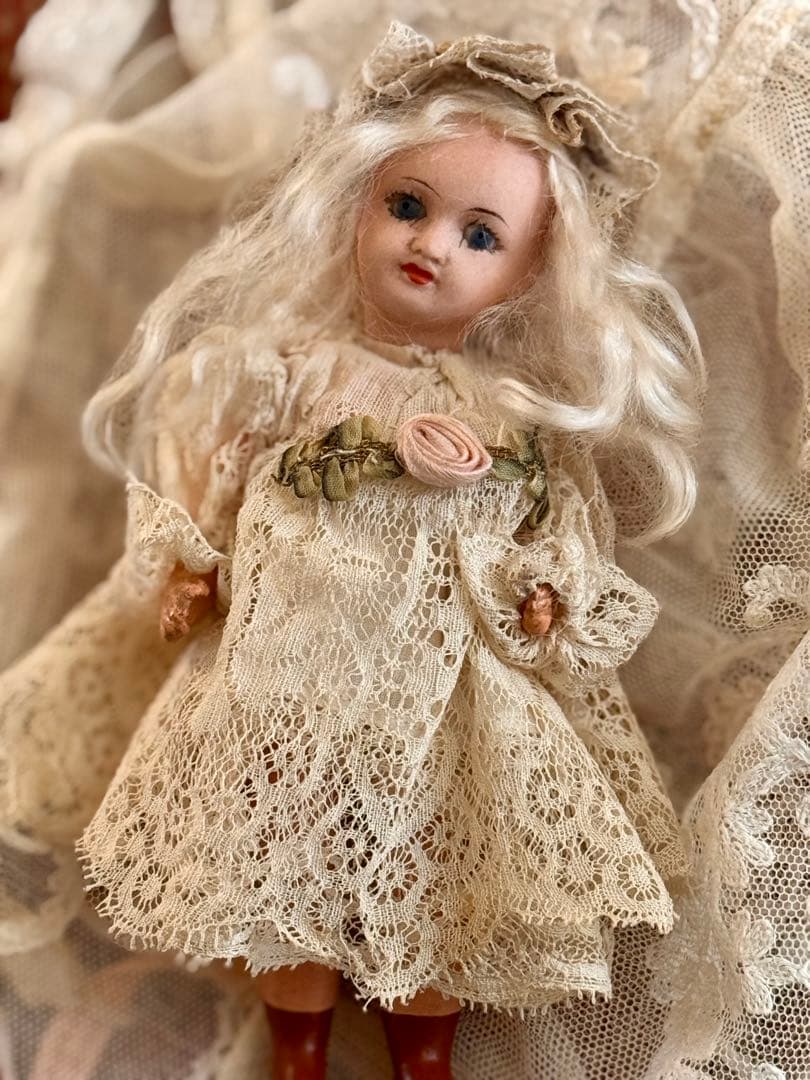 フランス　アンティーク　ユニフランスミニョネットドール1910年オリジナルドレス