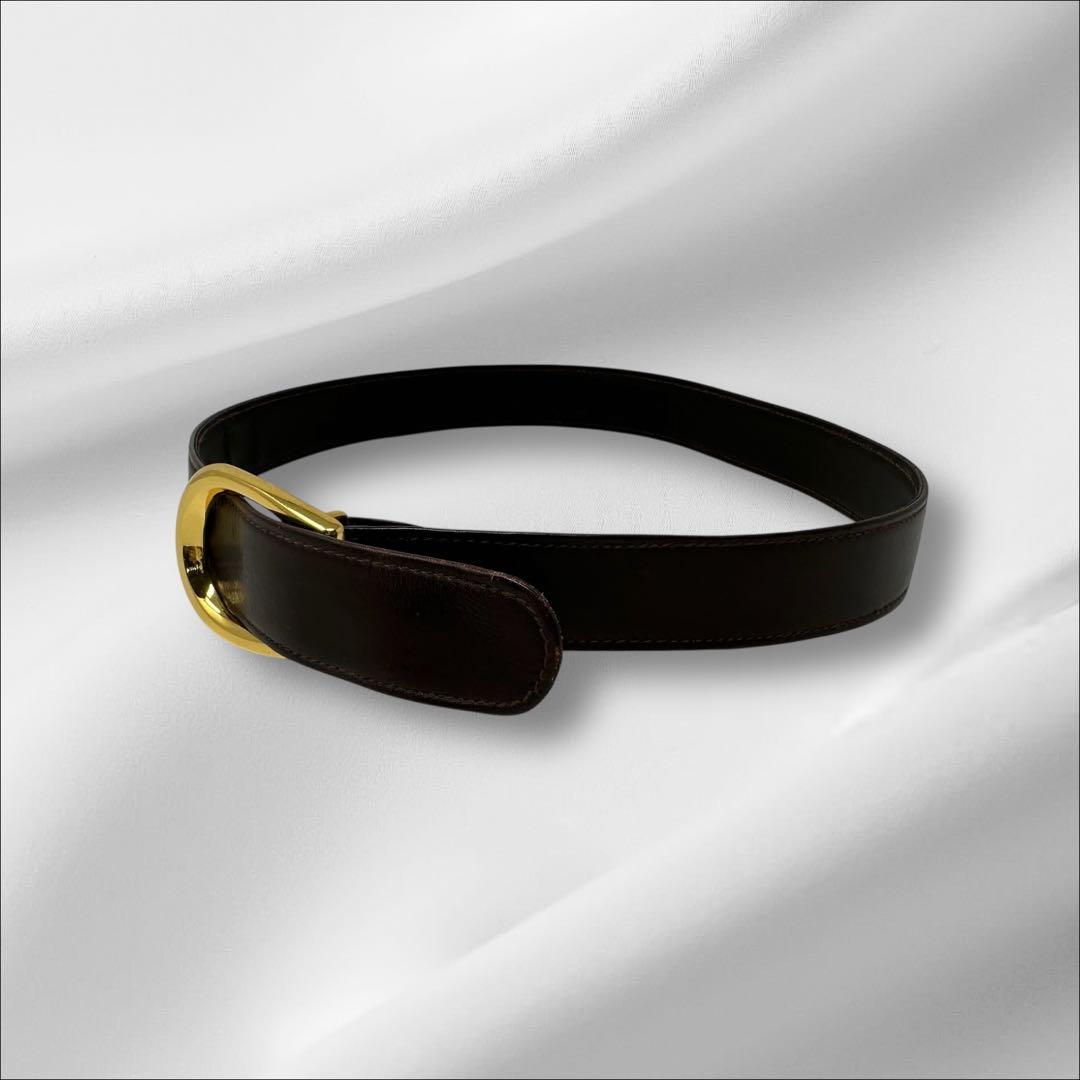 スリープ様 GUCCI オールドグッチ レザー Gバックル ベルト w3