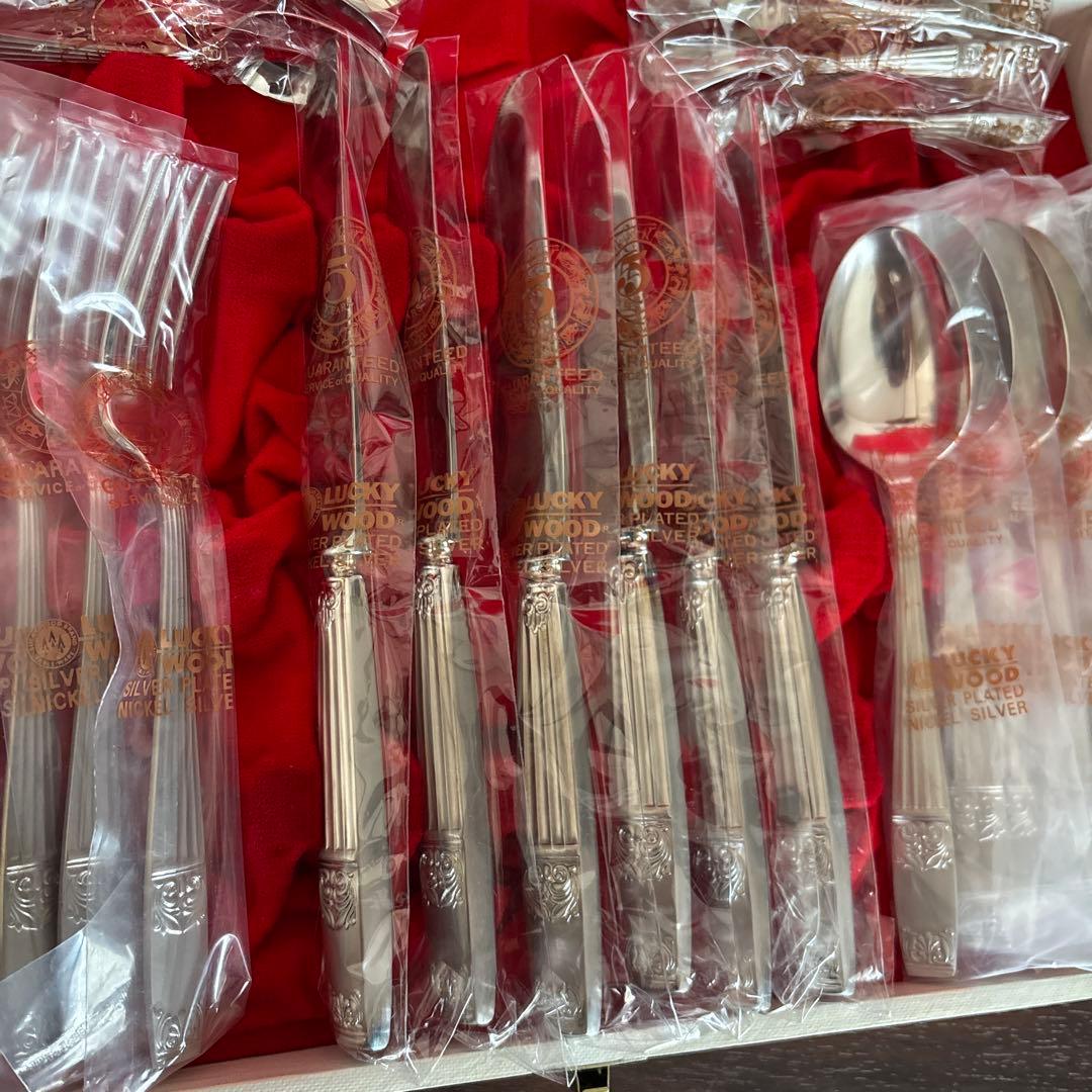 【未使用】ラッキーウッド　ロッキンガム　カトラリーセット　24P