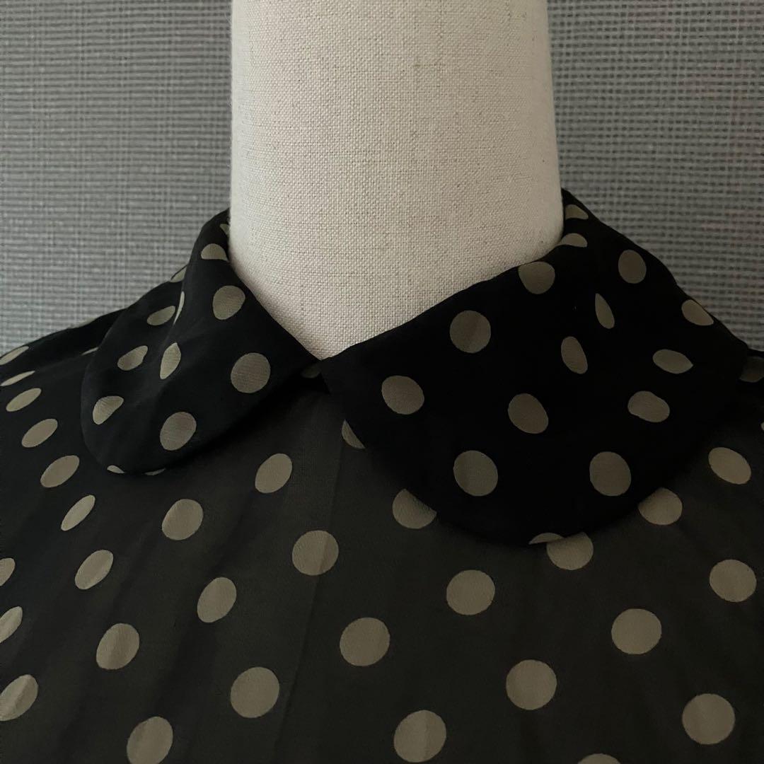 美品 コムデギャルソン シースルー 丸襟 ブラウス 立体リボン AD2013