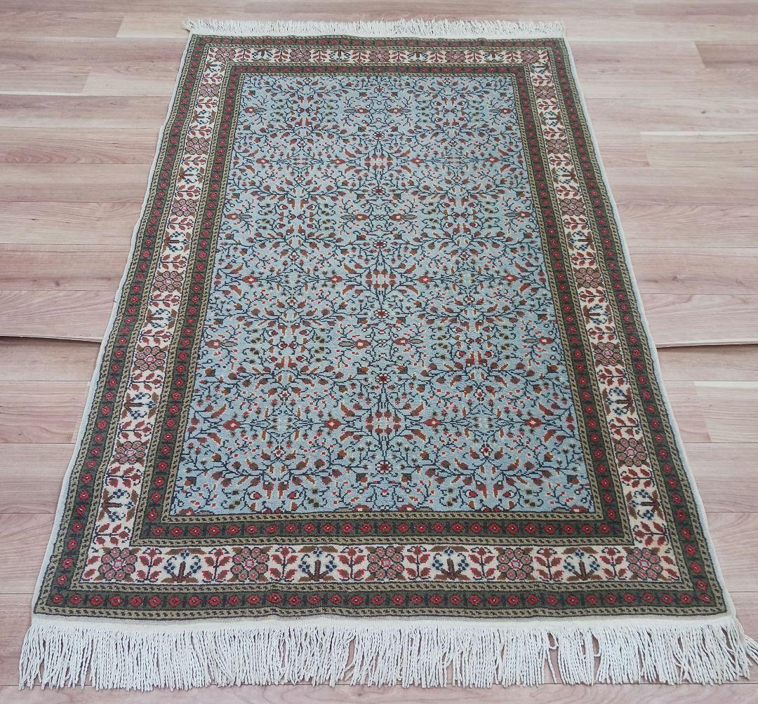 Y3352 トルコ カイセリ絨毯 ウール×コットン 手織り 182×116㎝
