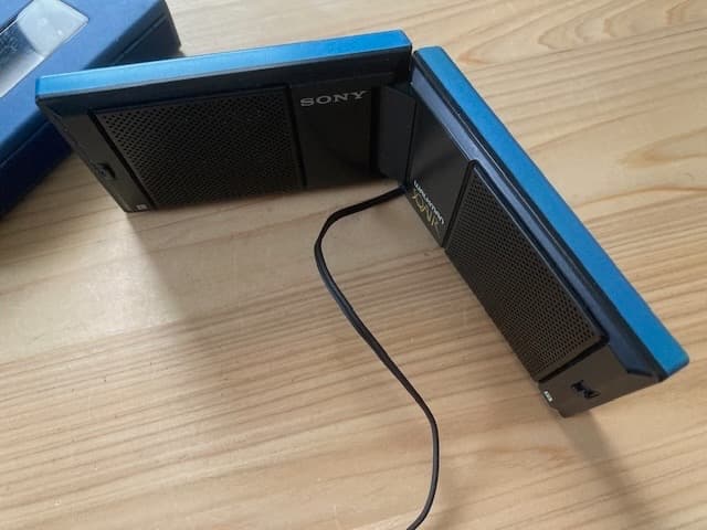 超希少品 整備済完全動作品 折りたたみ式スピーカー SONY SS-WM20 青