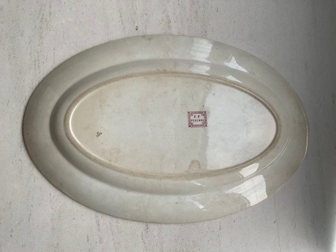 フランス　ペクソンヌ　オーバル皿　アンティーク