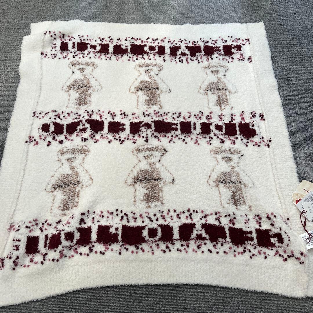 タグ付き　ジェラートピケ　ブランケット　くま