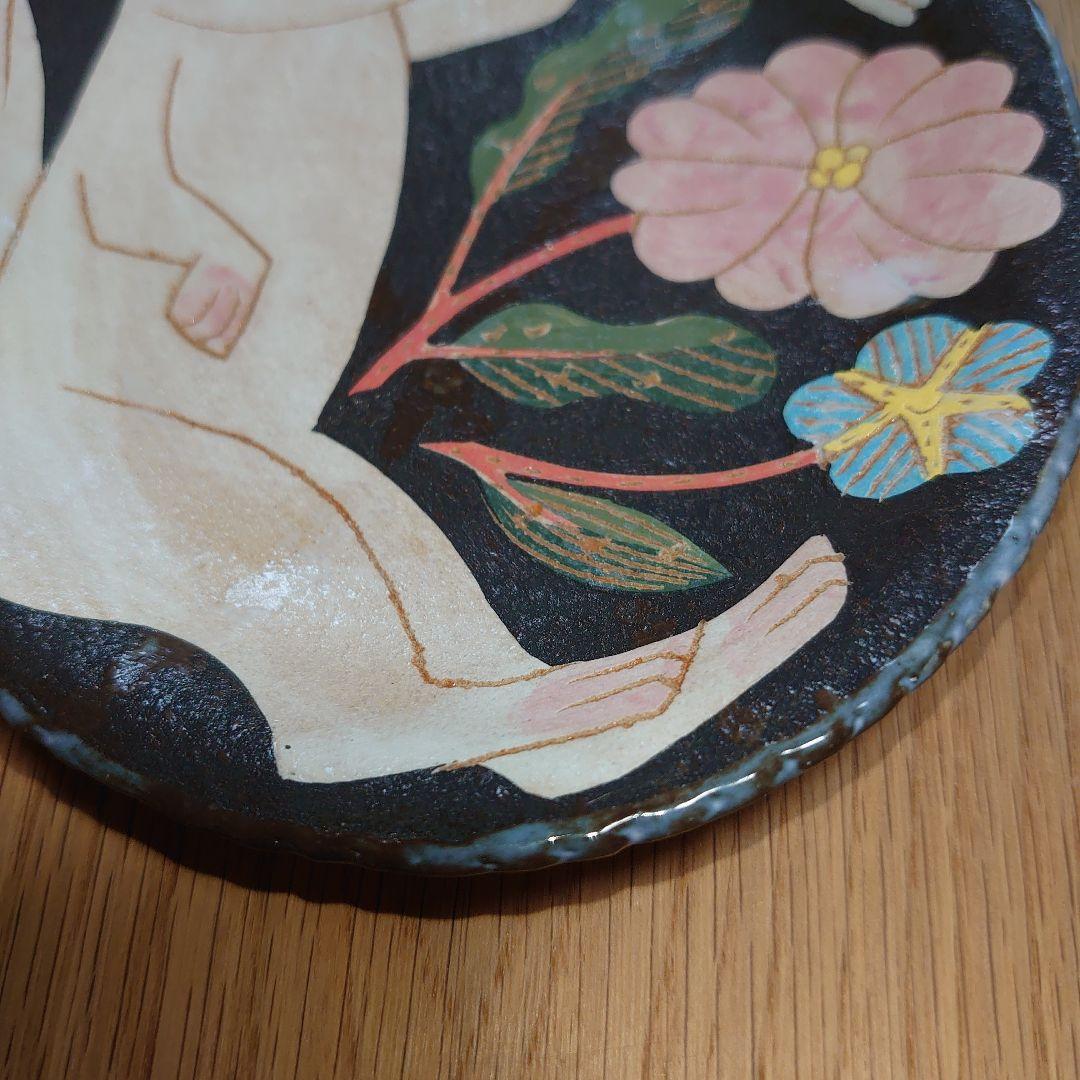 鹿児島睦さん　オーバル皿　ネコ