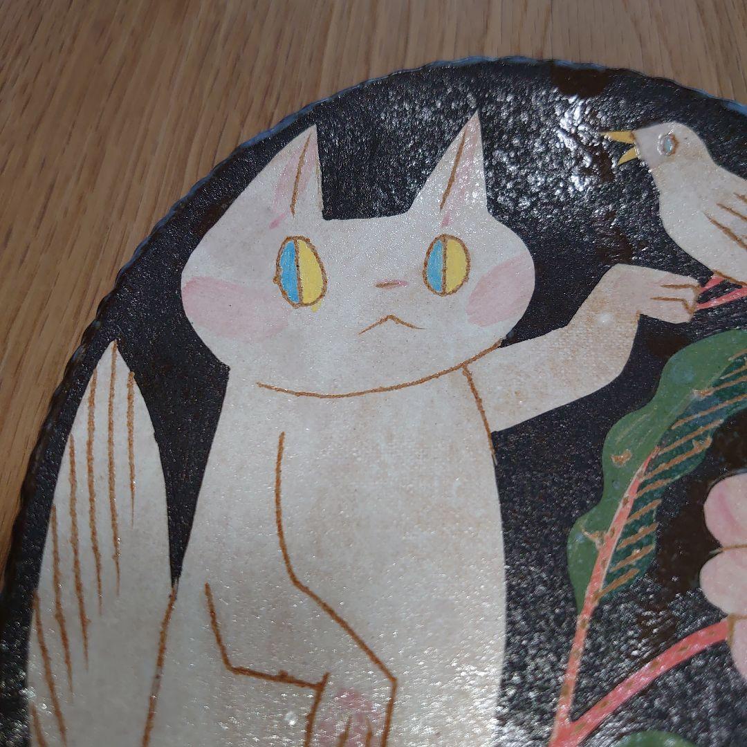 鹿児島睦さん　オーバル皿　ネコ