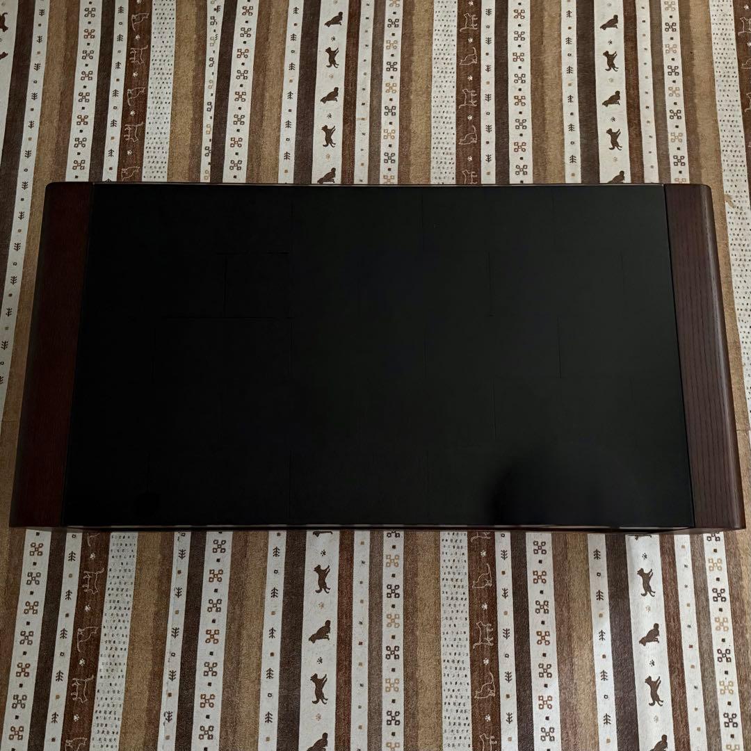 【極美品】 [幅120cm]ローテーブル ブラックガラス ベルネF