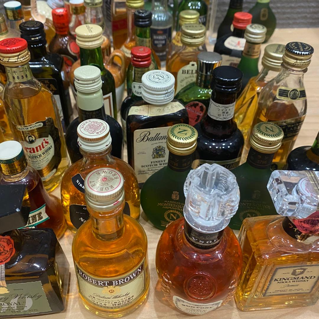 ミニボトル ミニチュア ウイスキー ブランデー コニャック 49本セット