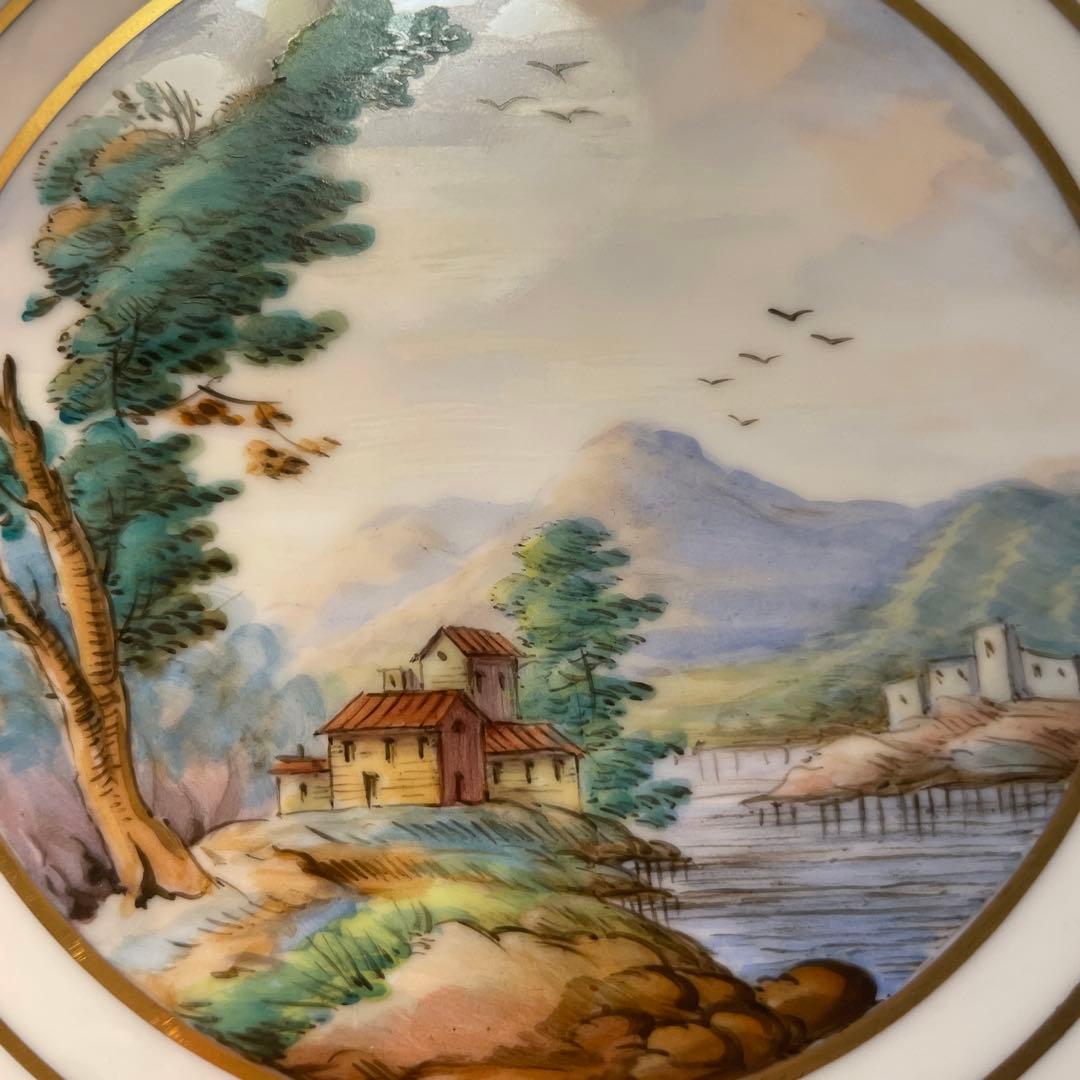 リチャードジノリ　シリーズは、インペロトスカーナ　手描き風景画・金彩　新品未使用