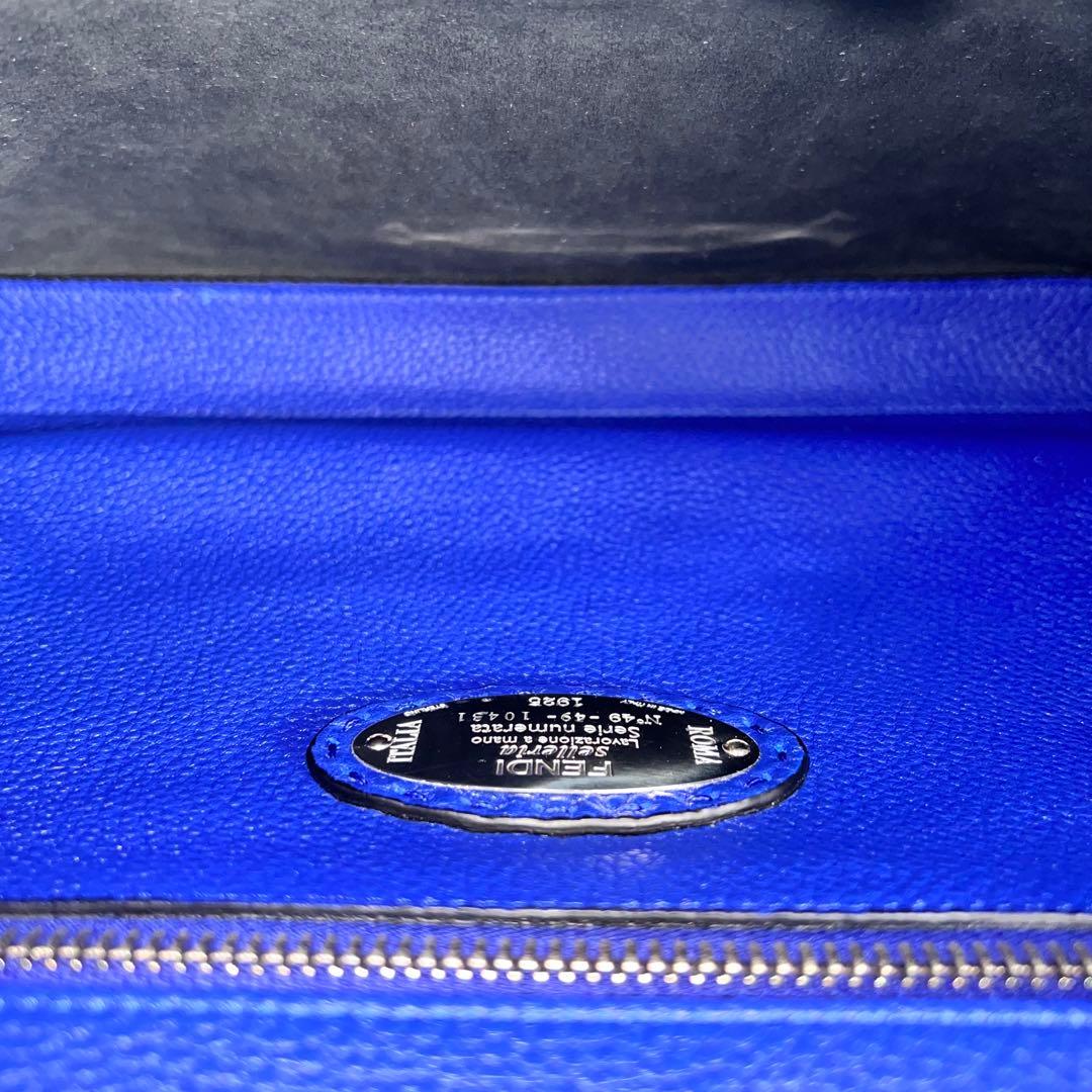 極美品 FENDI セレリア ピーカブー フィット ビジネスバッグ グレー 本革