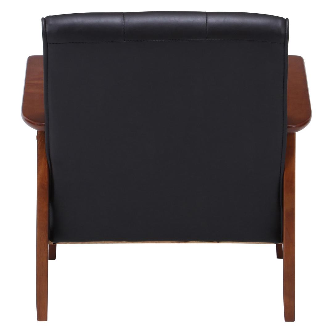 木枠レザーソファ シングルソファ ダークブラウン