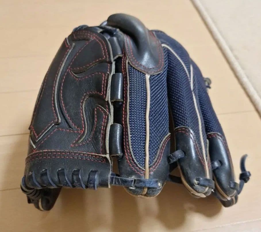 ミズノプロ 軟式グローブ　 ネイビー　刺繍あり