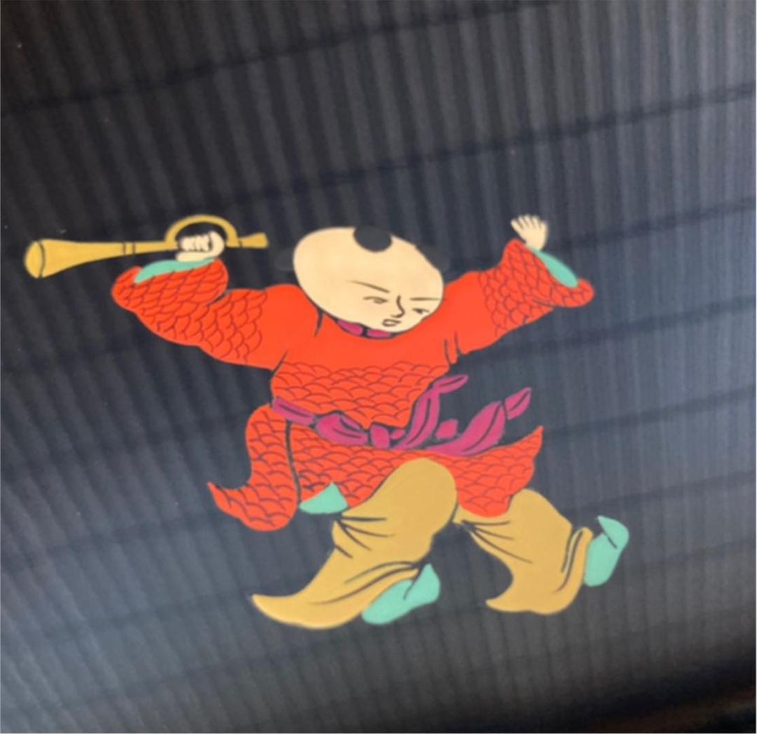 輪島塗　本堅地　唐子蒔絵　お盆　長方形