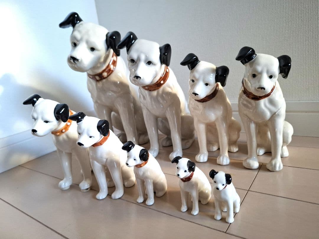 Victor ビクター　犬置物　ニッパー 9体60〜250mm 昭和レトロ