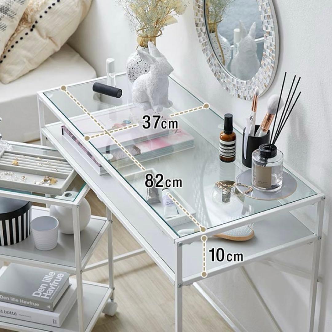 LOWYA デスクドレッサー ネイルデスク ガラス天板