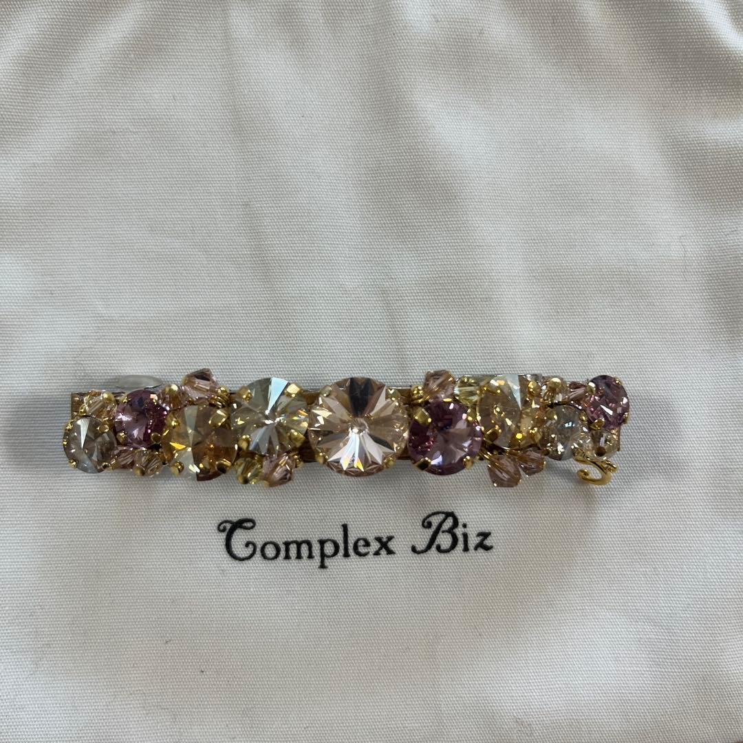 コンプレックスビズ　レディアリーストーンバレッタ　ライトピンク　スワロフスキー