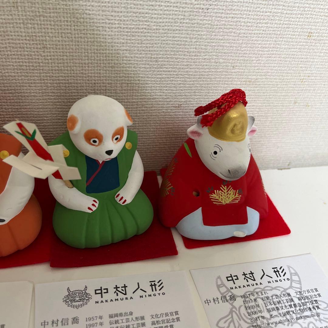中村人形の干支鈴５体です(猿2体)