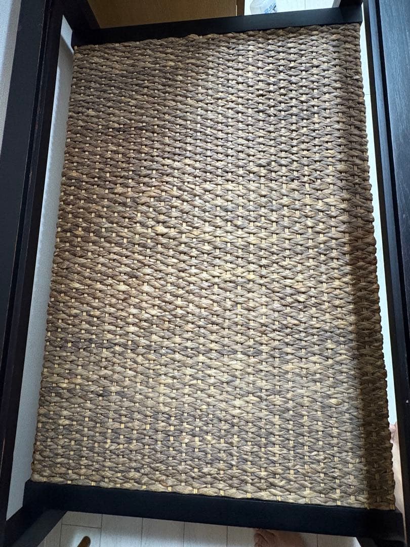 PERFORMAX ガラス天板 ローテーブル ウォーターヒヤシンス家具