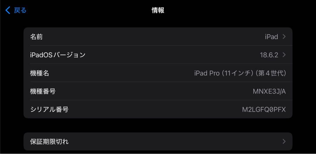 iPad Pro 11インチ（第4世代）128GB Wi-Fi