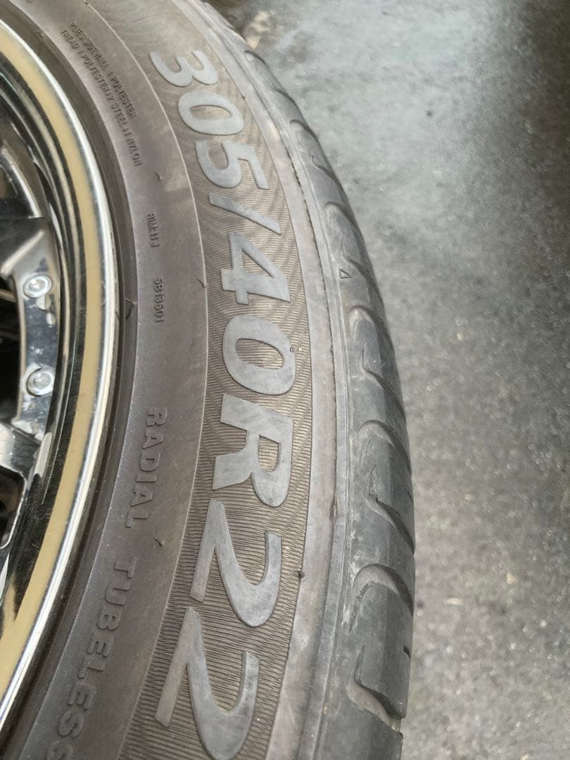 タイヤバリ溝！美品！フルメッキ！DECORSA 22インチアルミ　ランクル等