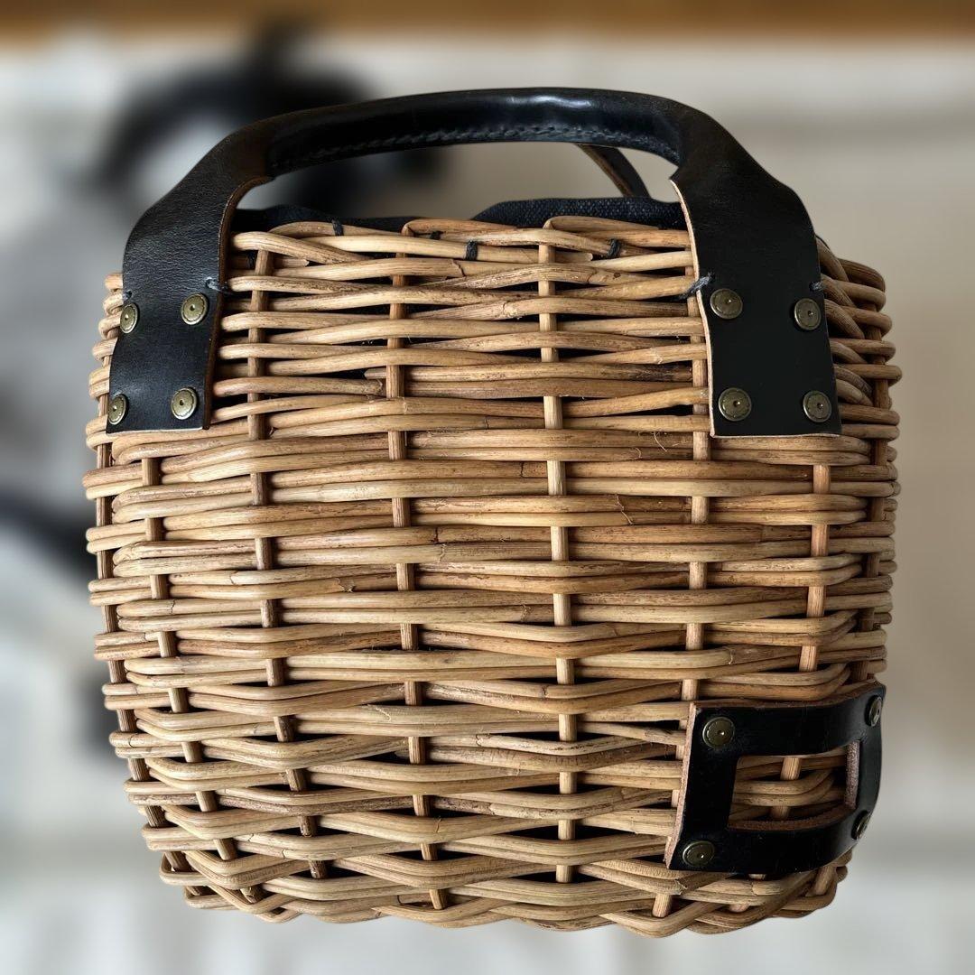 エバゴス ebagos ブライドルレザー紅藤かごバッグ