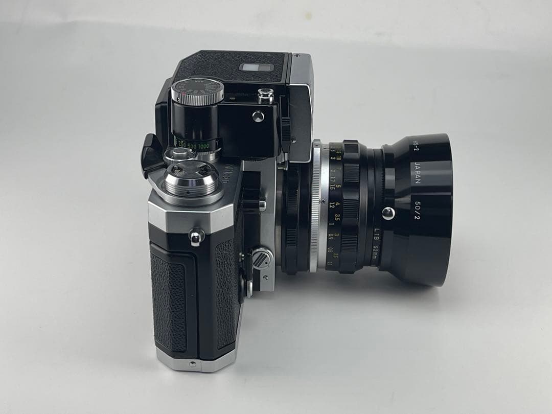 完動品　Nikon F フォトミックファインダー　初期型50mm F2レンズ 付