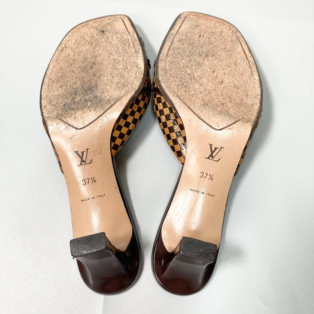 美品 ルイヴィトン ダミエ ミュール リボン 37 1/2