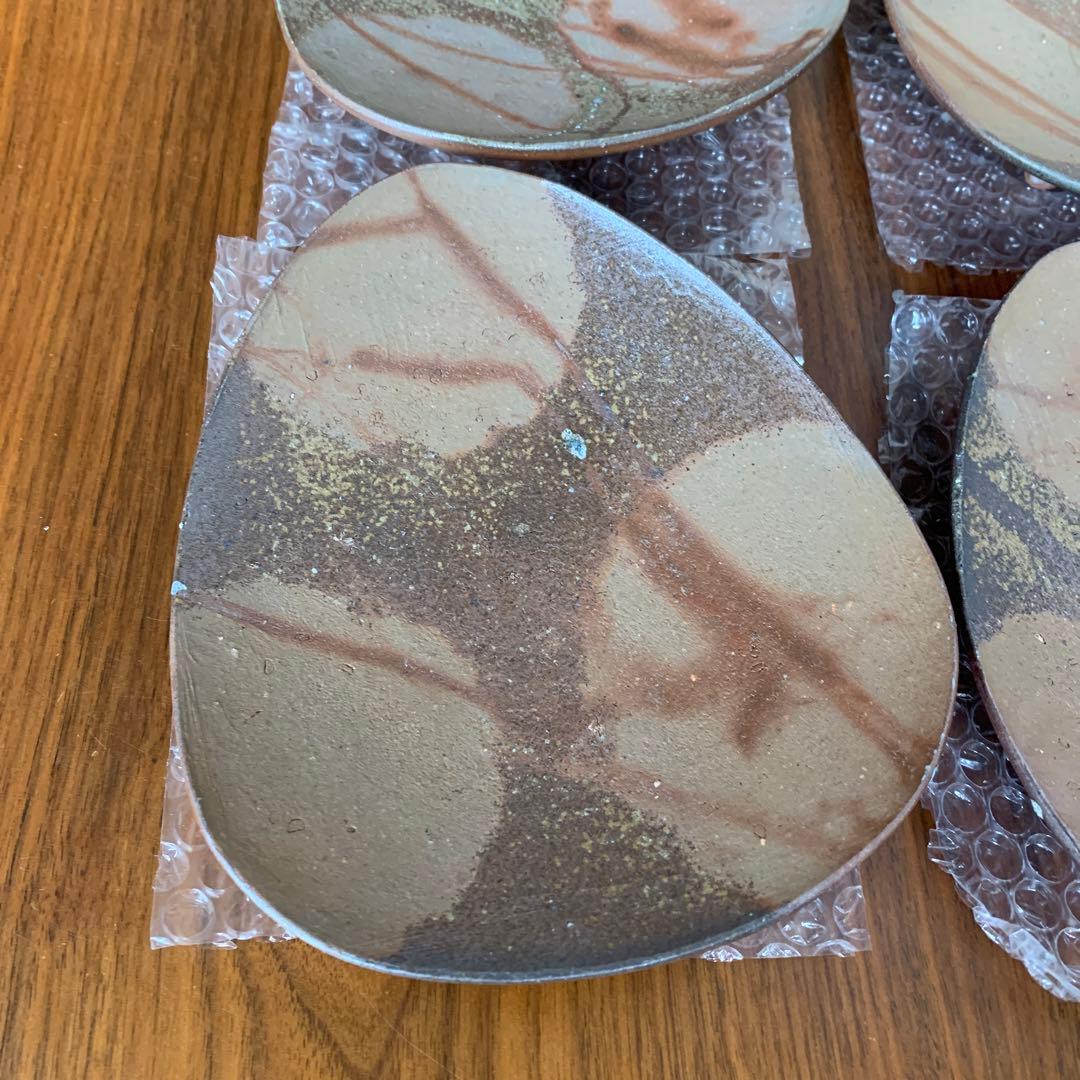 備前焼 金重有邦 皿 伊部三足平向付 5枚セット