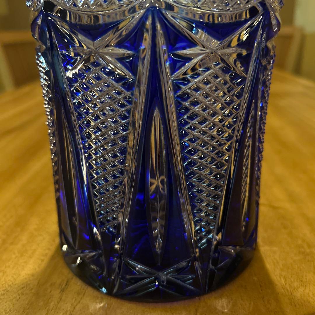 北一ガラスクリスタルハンドカットフラワーベース