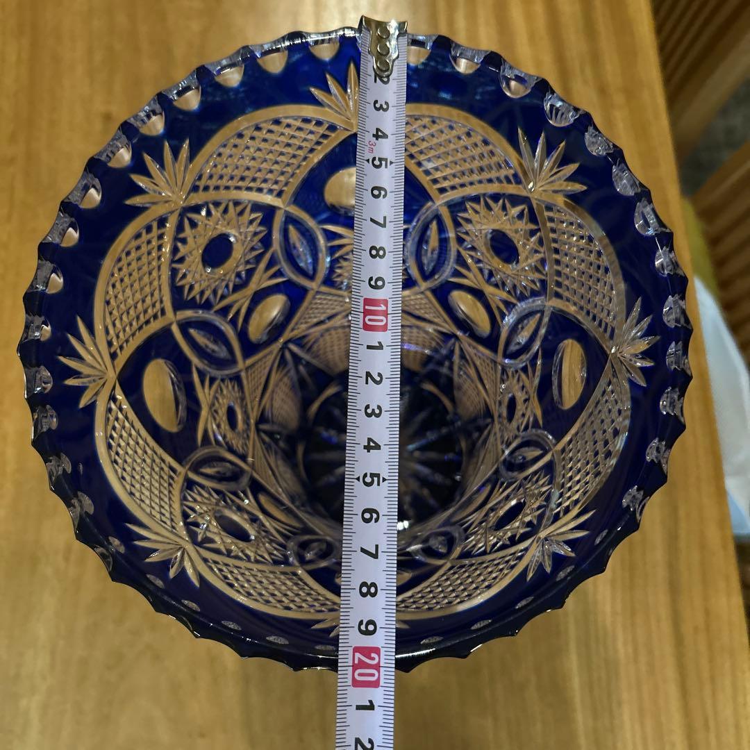 北一ガラスクリスタルハンドカットフラワーベース