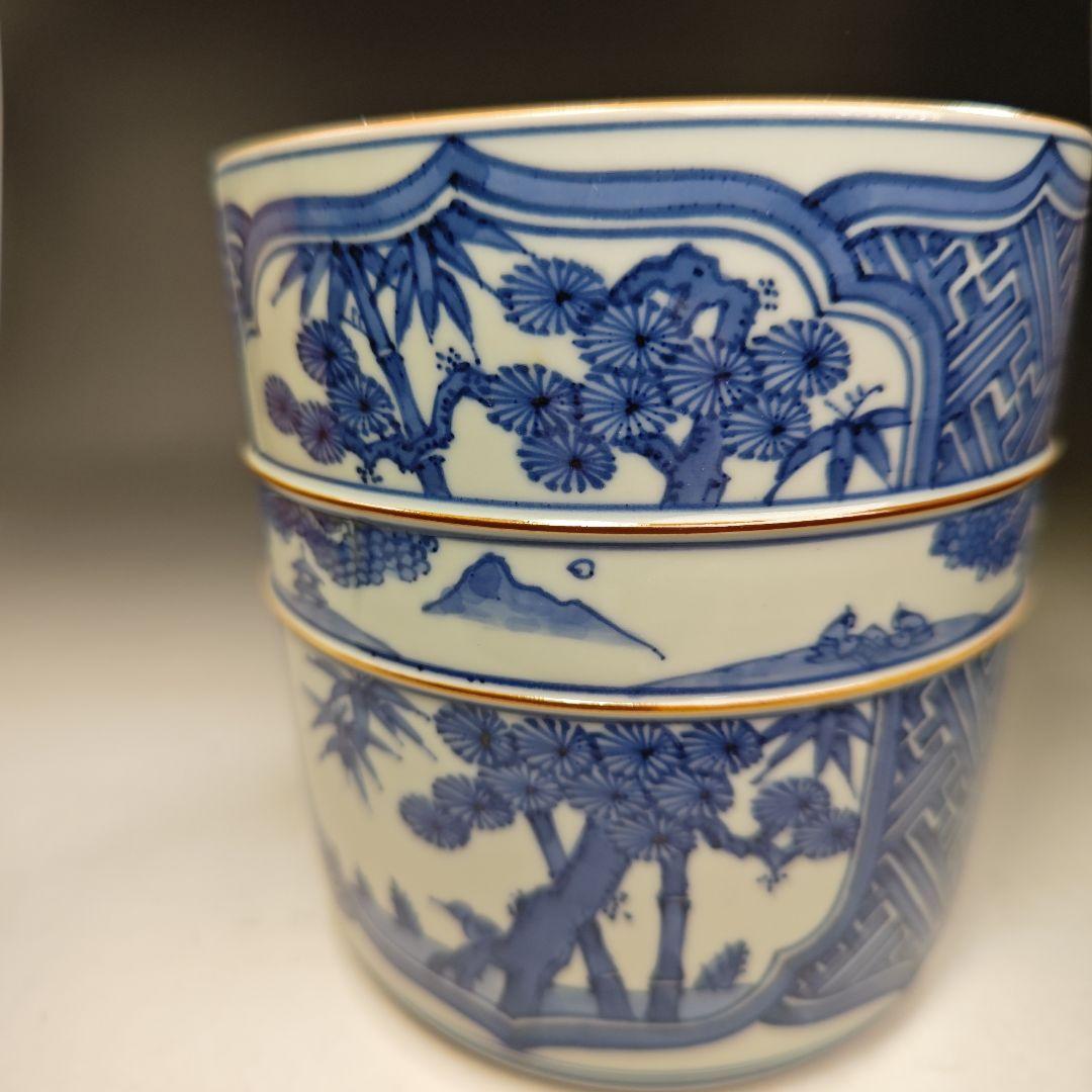 イ441 水指『清閑寺窯　杉田祥平造』『祥瑞山水同紐花鳥窓枠画水指　共箱』茶道具